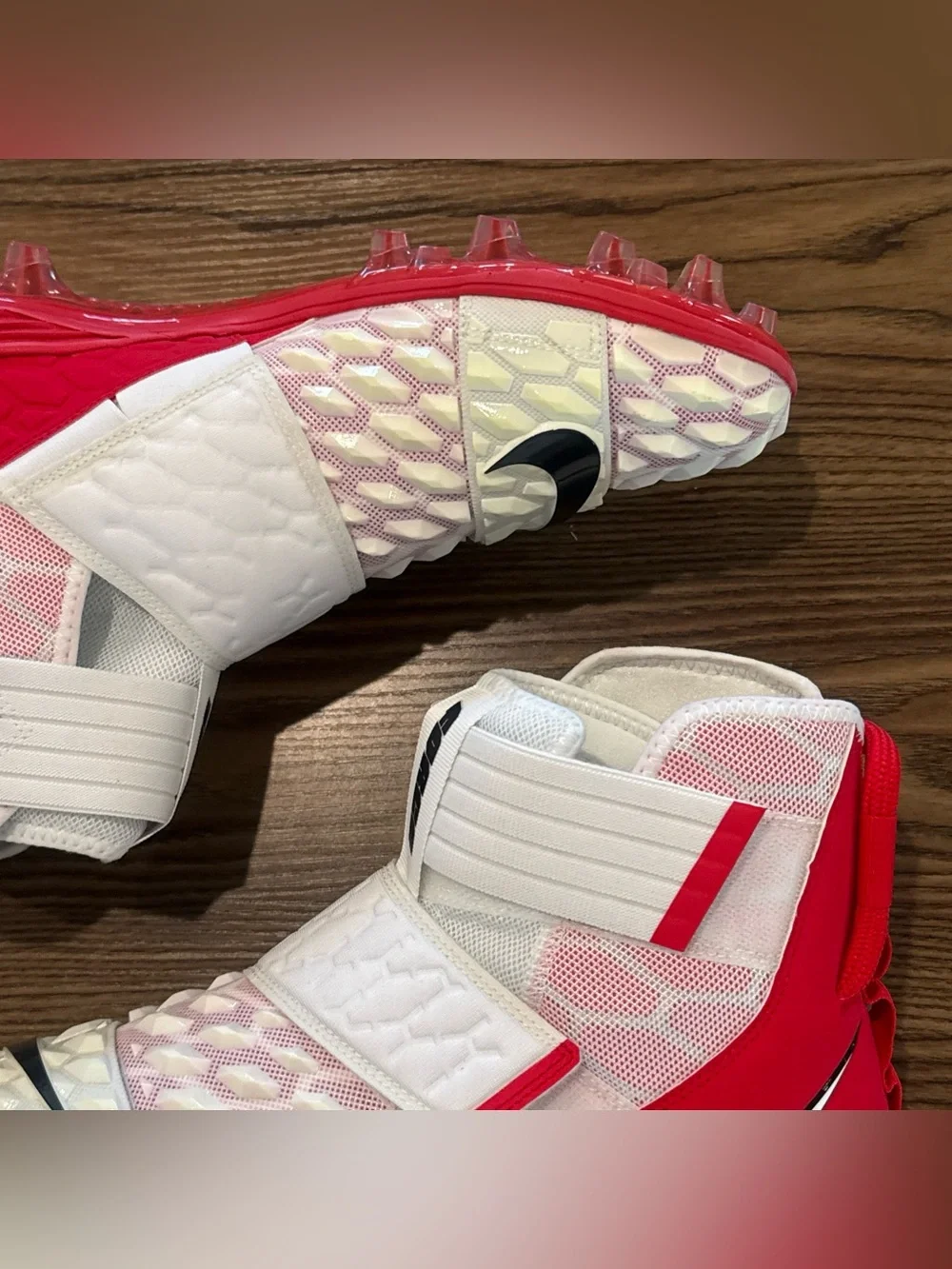 Size 13 Nike Force Savage Elite 2 Football Cleats White/Red BV3962-106